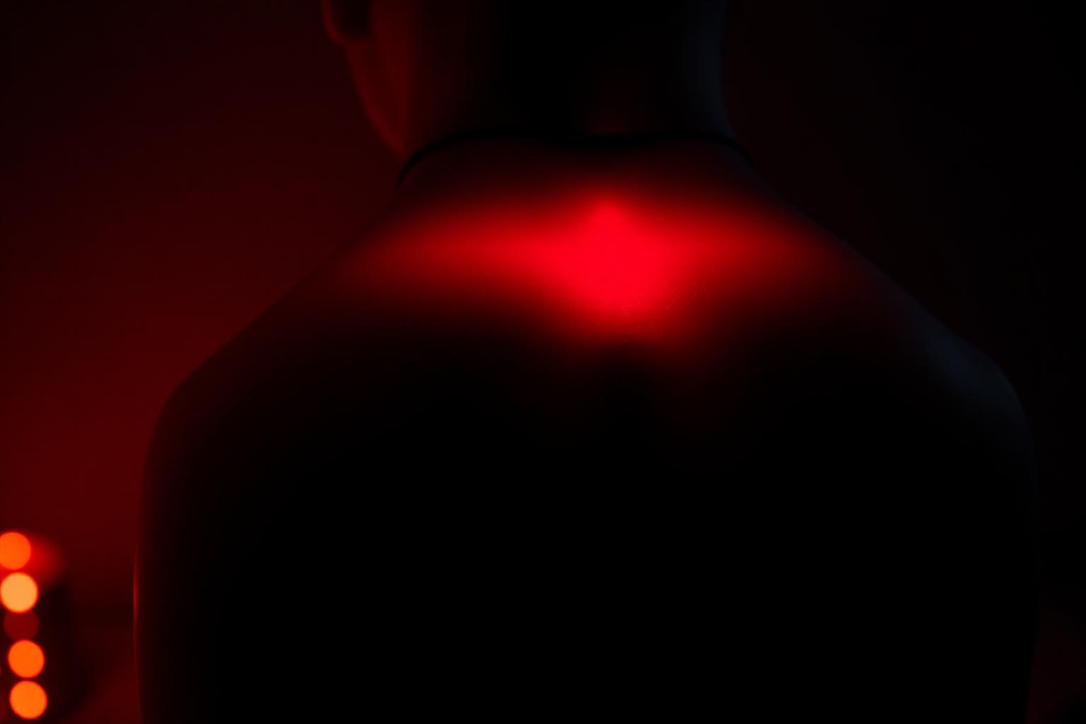 Red light therapy treatment on lower back